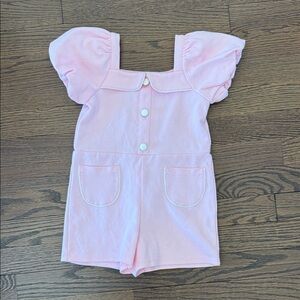 Janie and Jack Light Pink Puff-Sleeve Romper Size 3